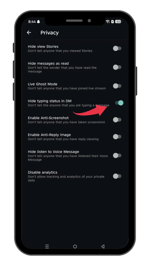 Download Insta Pro APK v14.55 Free | Instagram Mod APK 2026 5 Insta Pro APK Disable Typing Indicator Feature